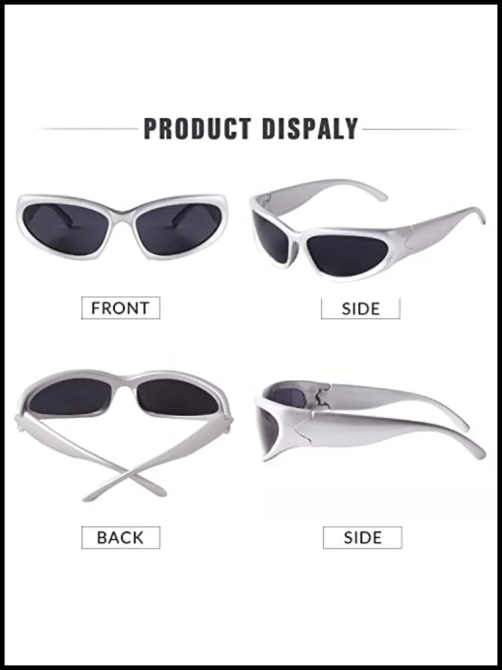 Flexible Wrap Sunglasses UV400 Protection Oval Retro Shades Unisex